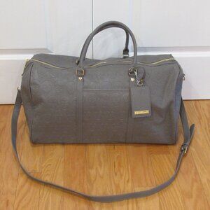 Betsey Johnson XO Speedy Weekender Overnight Duffle Travel Bag Skulls Gray ~NWT~